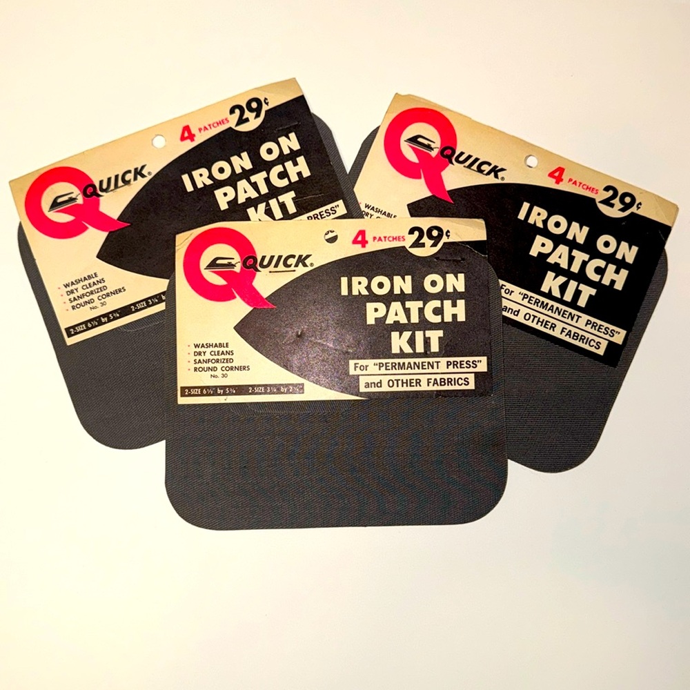 3 NWT -Vintage Patches  -Quick- Iron On  Patch Kit -4 patches in each pack